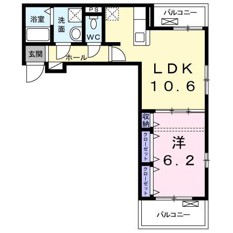 AMAZING T&T(1LDK/2階)の間取り写真