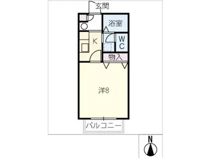 サンフレンズ徳重 A棟(1K/1階)の間取り写真