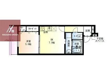 フジパレス弥刀駅北II番館(1LDK/1階)の間取り写真
