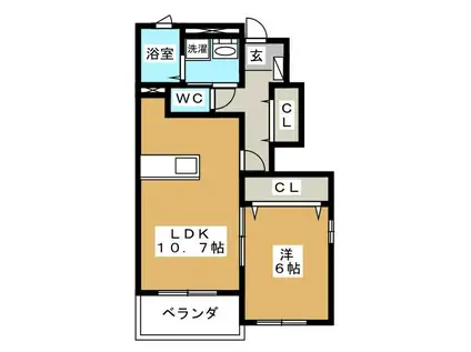 プレジャーヒルズ湘南(1LDK/1階)の間取り写真