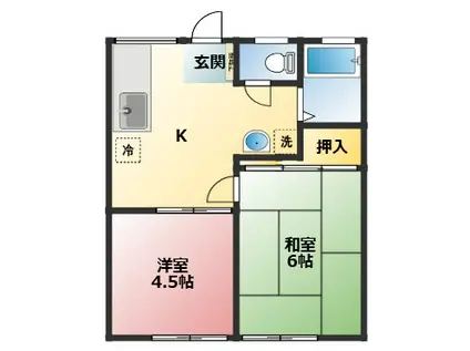 Mわんハイツ(2DK/1階)の間取り写真