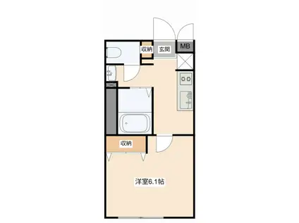 エルミタージュ(1K/2階)の間取り写真