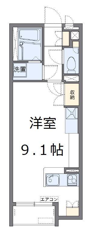 レオネクストなかた(1K/1階)の間取り写真