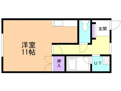 アパートメントハウストキワ(ワンルーム/2階)の間取り写真