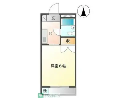 カーサ武蔵(1K/2階)の間取り写真