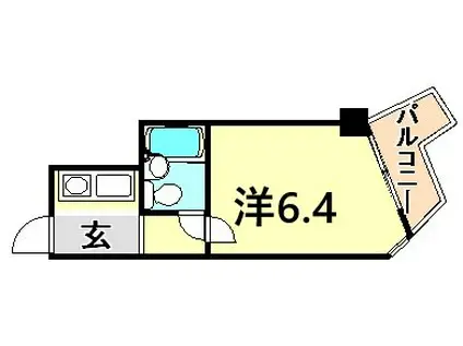 ライオンズマンション 神戸元町第II(1K/8階)の間取り写真
