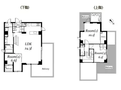 デザイナーズアーバンパーク代々木(3LDK/7階)の間取り写真