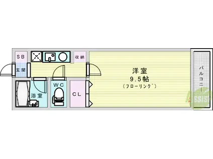 メゾン・ド・スピカ(1K/3階)の間取り写真