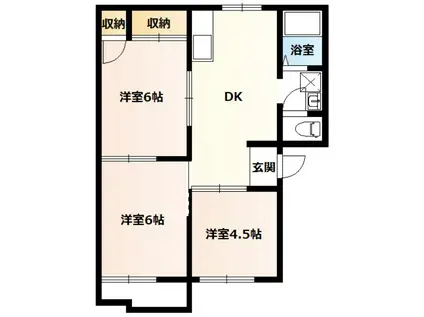 クィーンハイツ(3DK/2階)の間取り写真