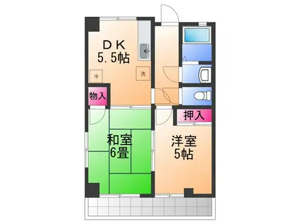 ジョリエビル(2DK/3階)の間取り写真