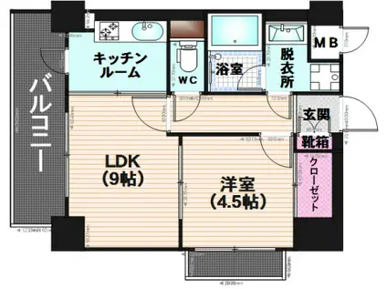 バーリーズ大橋(1LDK/5階)の間取り写真