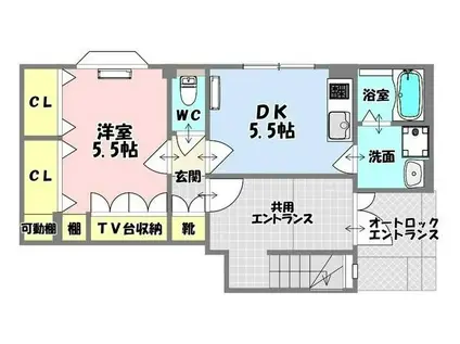 グランドール西篠崎(1DK/1階)の間取り写真