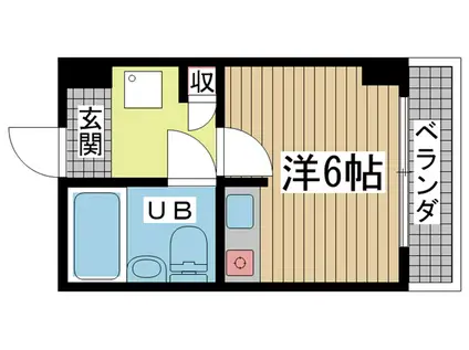 栄町ダイヤハイツ(ワンルーム/3階)の間取り写真