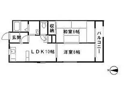 フィエラ山崎川(2LDK/1階)の間取り写真