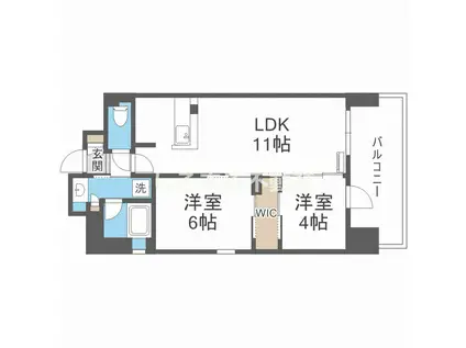 VIEVLE靱公園Q(2LDK/5階)の間取り写真