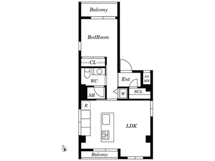 グローネット広尾ビル(1LDK/4階)の間取り写真