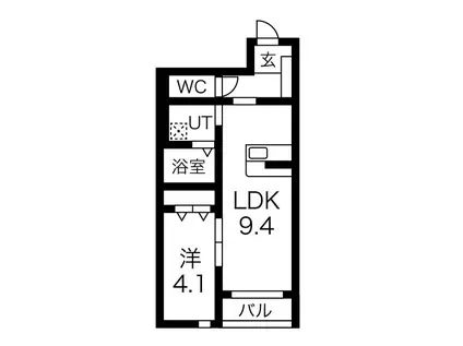 アルトゥーラA&W(1LDK/1階)の間取り写真