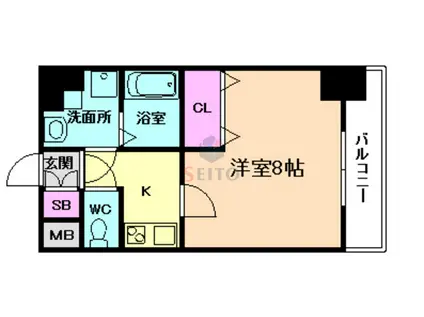 プレサンス梅田(1K/6階)の間取り写真