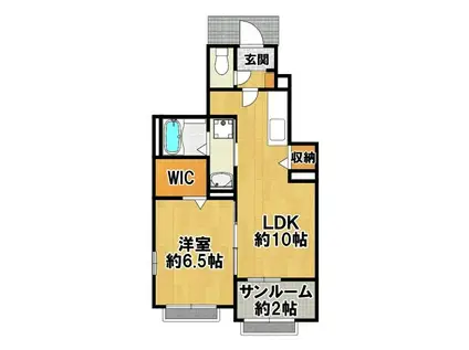 メゾン・ド・リアンXII(1LDK/1階)の間取り写真