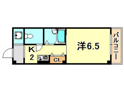 ブリランテ神戸マグノリアコート(1K/3階)の間取り写真