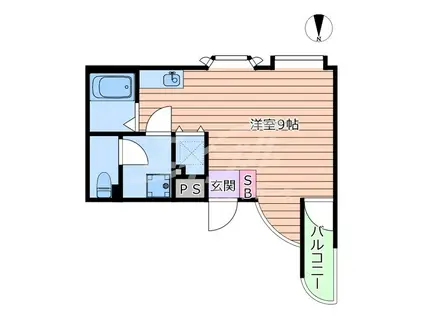 カルム香川II(ワンルーム/2階)の間取り写真