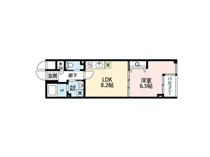 プレールドゥーク成増II(1LDK/4階)の間取り写真