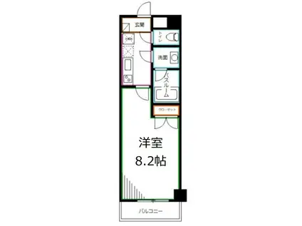 ジャルダンM・K(1K/2階)の間取り写真