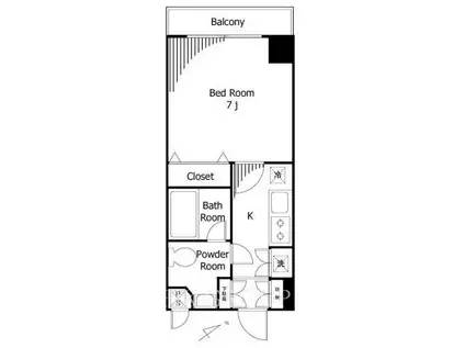 HUMANハイム蔵前(1K/8階)の間取り写真