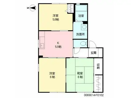 レガート外町 F棟(3K/1階)の間取り写真