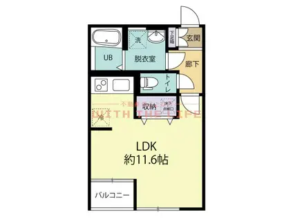 レアルグレイス A棟(ワンルーム/1階)の間取り写真