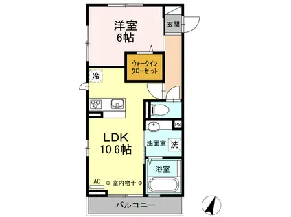 プライムメゾン(1LDK/2階)の間取り写真