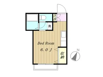 コーポ樹(1K/1階)の間取り写真