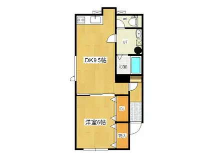 ハイツ葉亜舞(1LDK/1階)の間取り写真