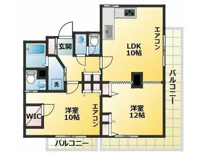 パインヒルガーデン(2LDK/4階)の間取り写真