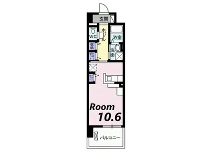 ポーシェガーデン5(ワンルーム/6階)の間取り写真