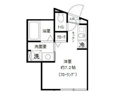 ヌーヴォープリエール(ワンルーム/1階)の間取り写真