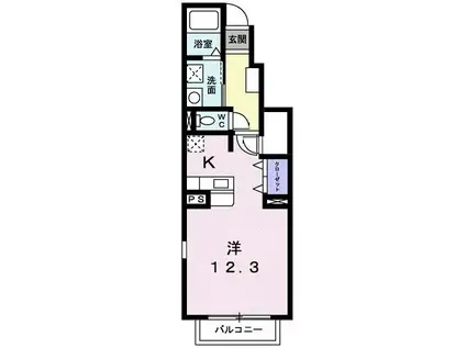 ルーナ・ピエーナ(ワンルーム/1階)の間取り写真