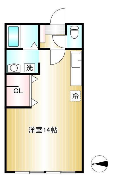 コーポ蓮沼(ワンルーム/2階)の間取り写真