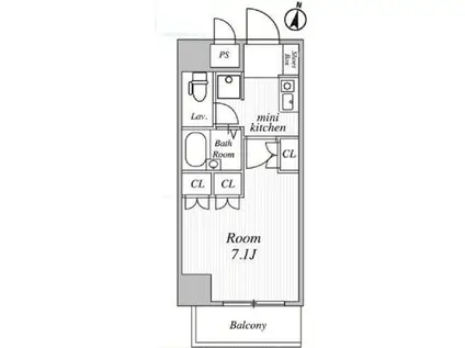 プレサーブ・K(1K/5階)の間取り写真
