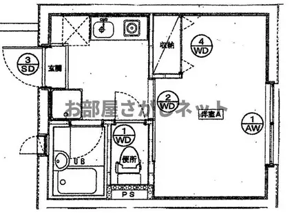 ふるーる東中野学生・社会人にオススメ初期費用分割(1K/1階)の間取り写真