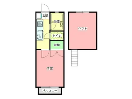ツインヒルズ22(1K/2階)の間取り写真
