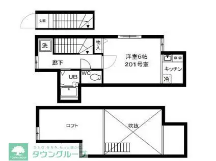 アイコート柴又(1K/2階)の間取り写真