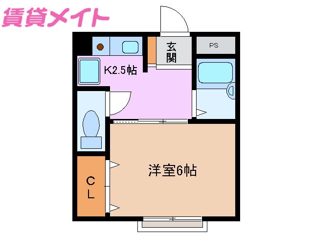 タウニー21(1K/1階)の間取り写真