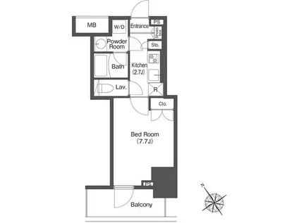 ヒューリック成増(1K/5階)の間取り写真