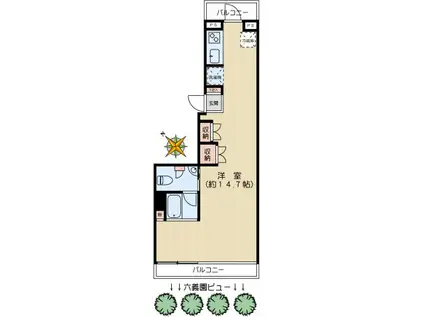 CREATION六義園(ワンルーム/3階)の間取り写真