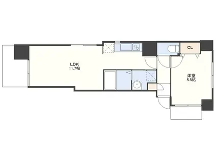 リッチモンドプライムマンション(1LDK/2階)の間取り写真