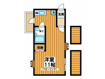 ガーデン杉並(ワンルーム/2階)の間取り写真