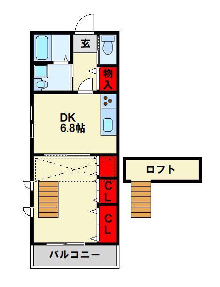 アモル筑前(1DK/1階)の間取り写真