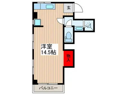 幸栄ハイツ(ワンルーム/3階)の間取り写真