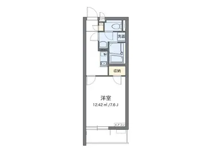 クレイノフェリス(1K/1階)の間取り写真